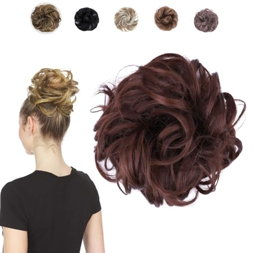 JuvaBun Auburn Messy Bun Hair Piece  Synthetic Foam Wig for Women